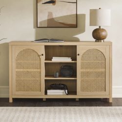 Walker Edison 2-Door Modern Rattan & Wood Sideboard